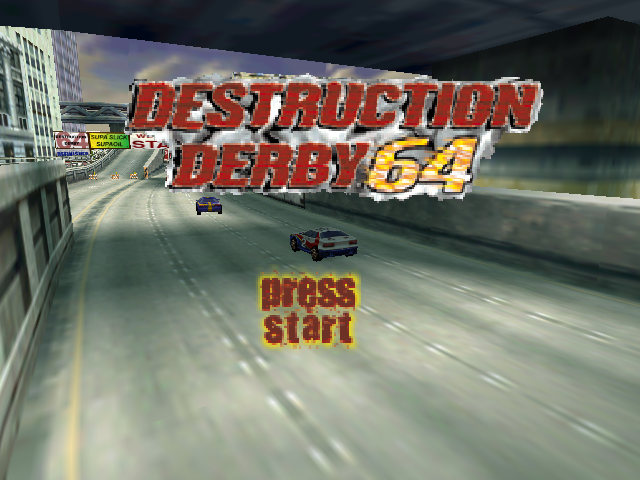 Destruction Derby 64 title screen for Nintendo 64