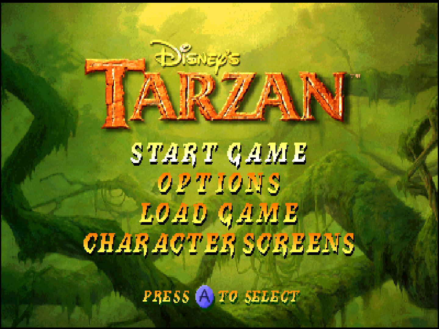 Disney's Tarzan title screen for Nintendo 64