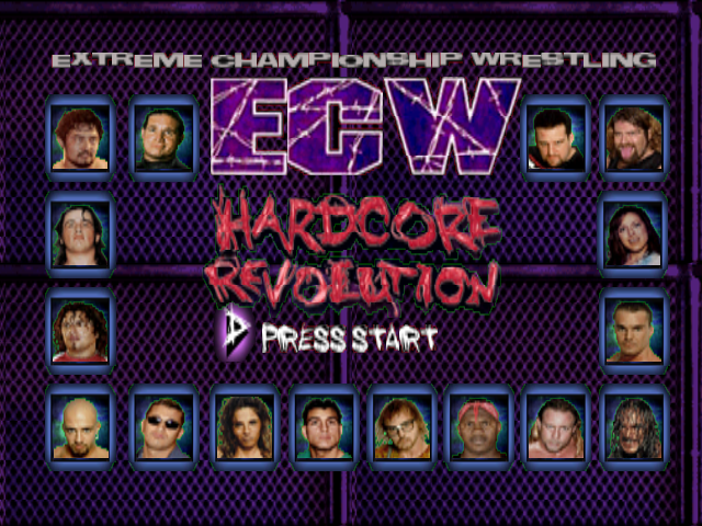 ECW Hardcore Revolution title screen for Nintendo 64