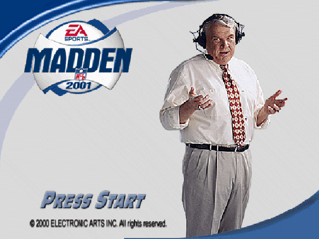 Madden NFL 2001 title screen for Nintendo 64