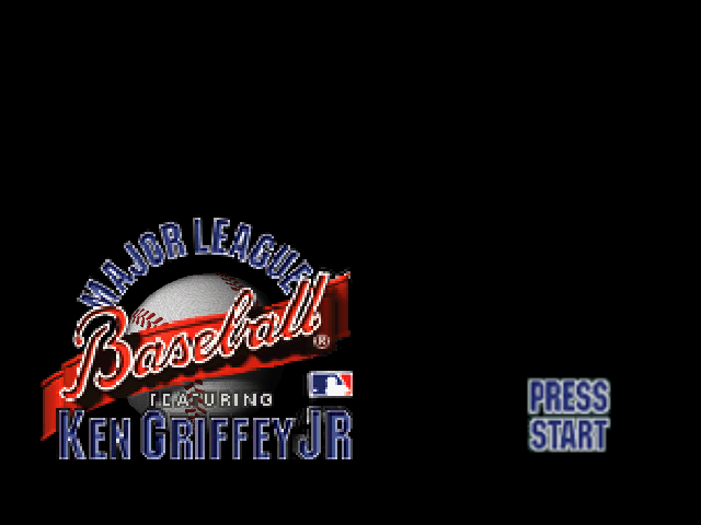 Major League Baseball Featuring Ken Griffey Jr. title screen for Nintendo 64