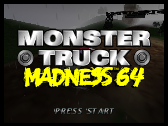 Monster Truck Madness 64 title screen for Nintendo 64