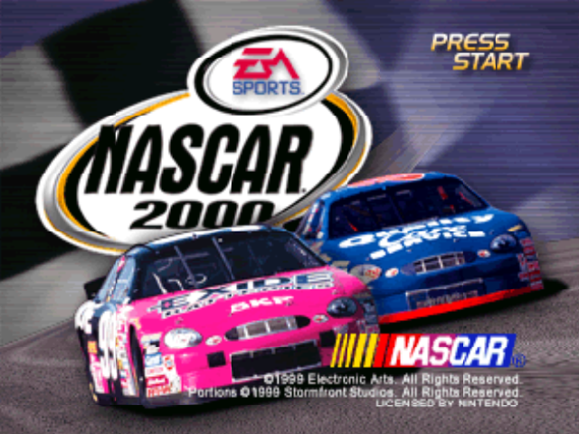 NASCAR 2000 title screen for Nintendo 64