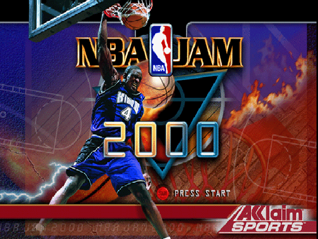 NBA Jam 2000 title screen for Nintendo 64