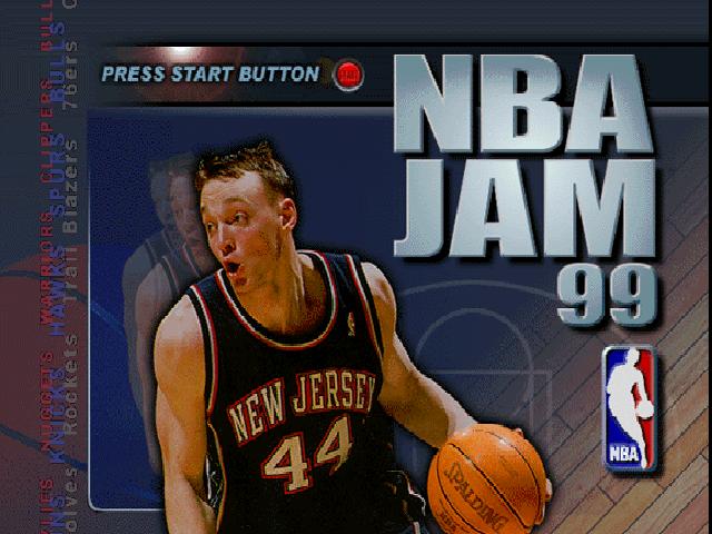 NBA Jam '99 title screen for Nintendo 64