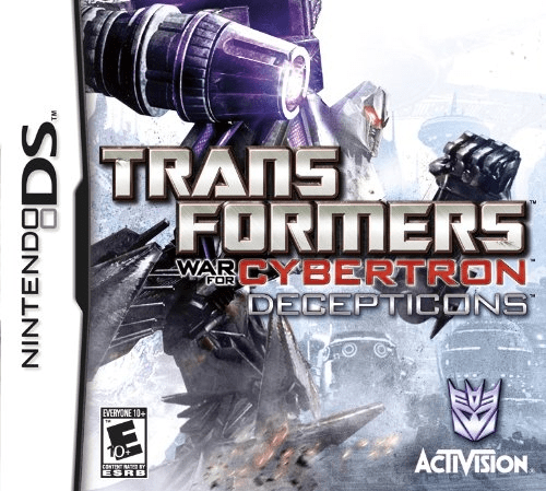 Transformers: War for Cybertron Decepticons box art for Nintendo DS