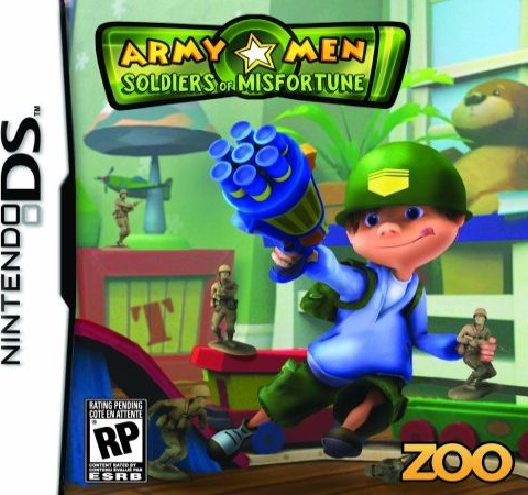 Army Men Soldiers of Misfortune box art for Nintendo DS