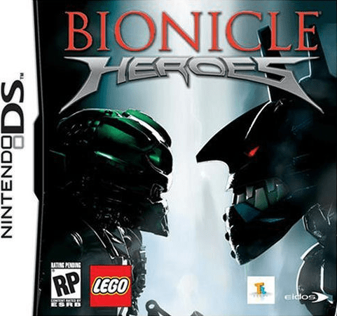 Bionicle Heroes box art for Nintendo DS