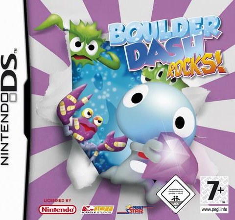 Boulder Dash Rocks box art for Nintendo DS