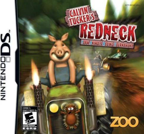 Calvin Tucker's Redneck Farm Animal Racing Tournament box art for Nintendo DS