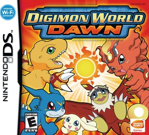 Digimon World Dawn box art for Nintendo DS