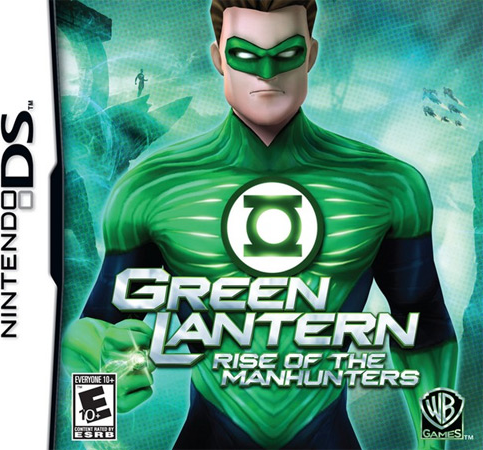 Green Lantern: Rise of the Manhunters box art for Nintendo DS