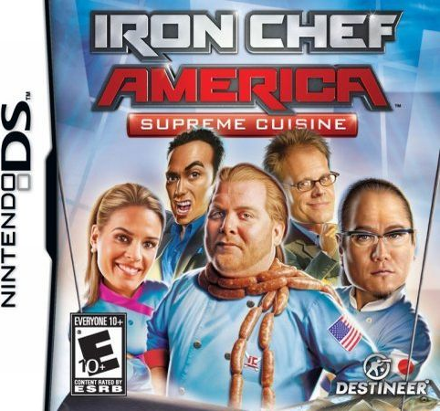 Iron Chef America Supreme Cuisine box art for Nintendo DS