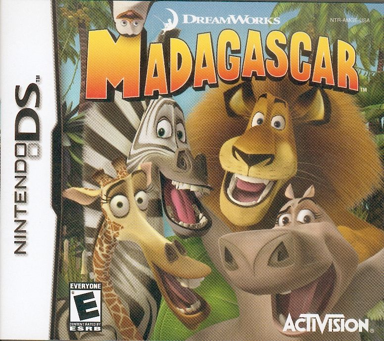 Madagascar box art for Nintendo DS