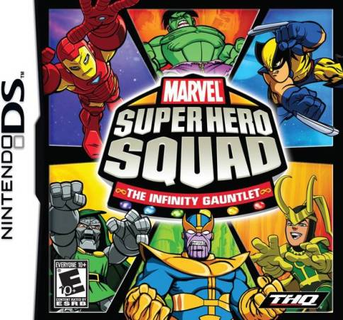 Marvel Super Hero Squad: The Infinity Gauntlet box art for Nintendo DS