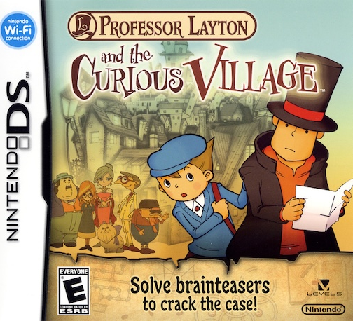 Professor Layton and the Curious Village box art for Nintendo DS