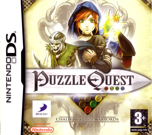 Puzzle Quest Challenge of the Warlords box art for Nintendo DS