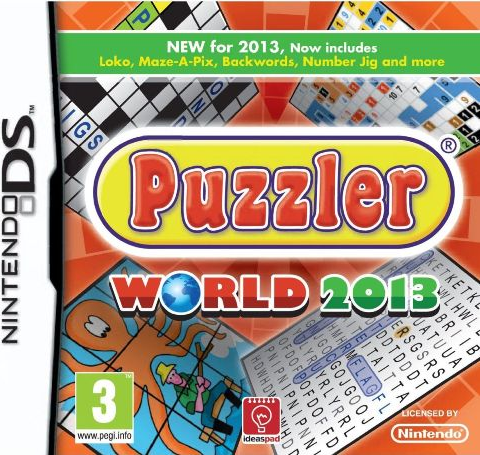 Puzzler World 2013 box art for Nintendo DS