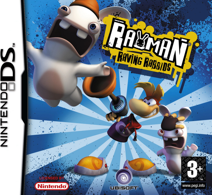 Rayman Raving Rabbids box art for Nintendo DS