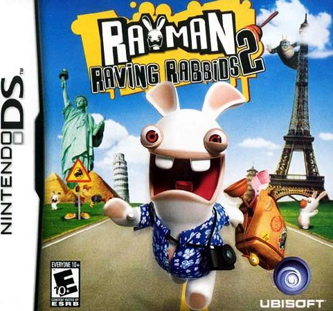 Rayman Raving Rabbids 2 box art for Nintendo DS