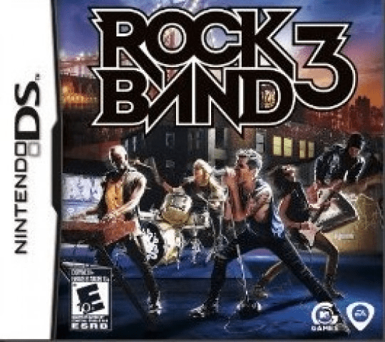 Rock Band 3 box art for Nintendo DS