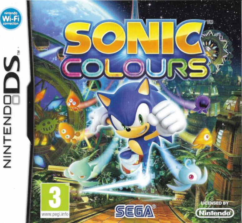 Sonic Colours box art for Nintendo DS