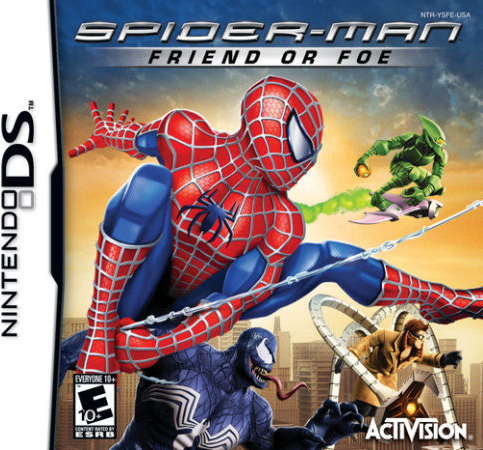 Spiderman Friend or Foe box art for Nintendo DS
