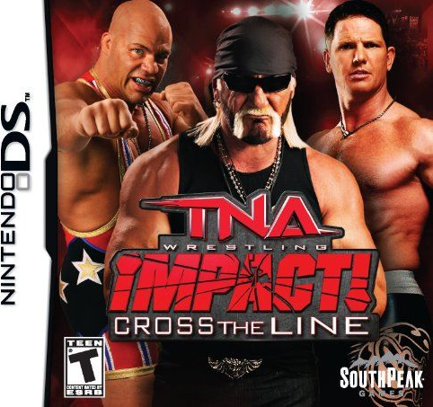 TNA Impact! Cross the Line box art for Nintendo DS