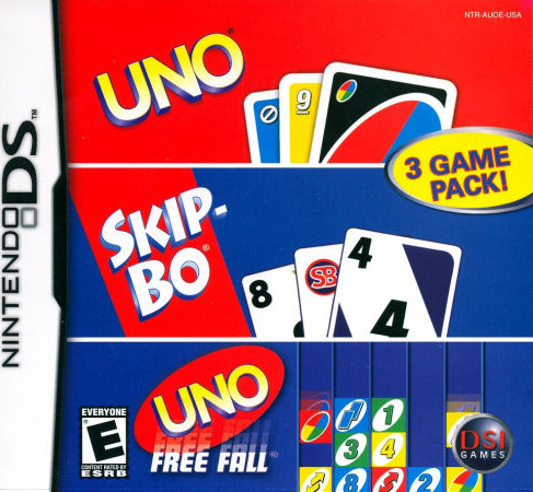 Uno & SkipBo & Uno Free Fall box art for Nintendo DS