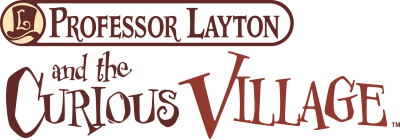 Professor Layton and the Curious Village logo for Nintendo DS