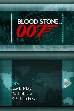 007 Blood Stone title screen for Nintendo DS