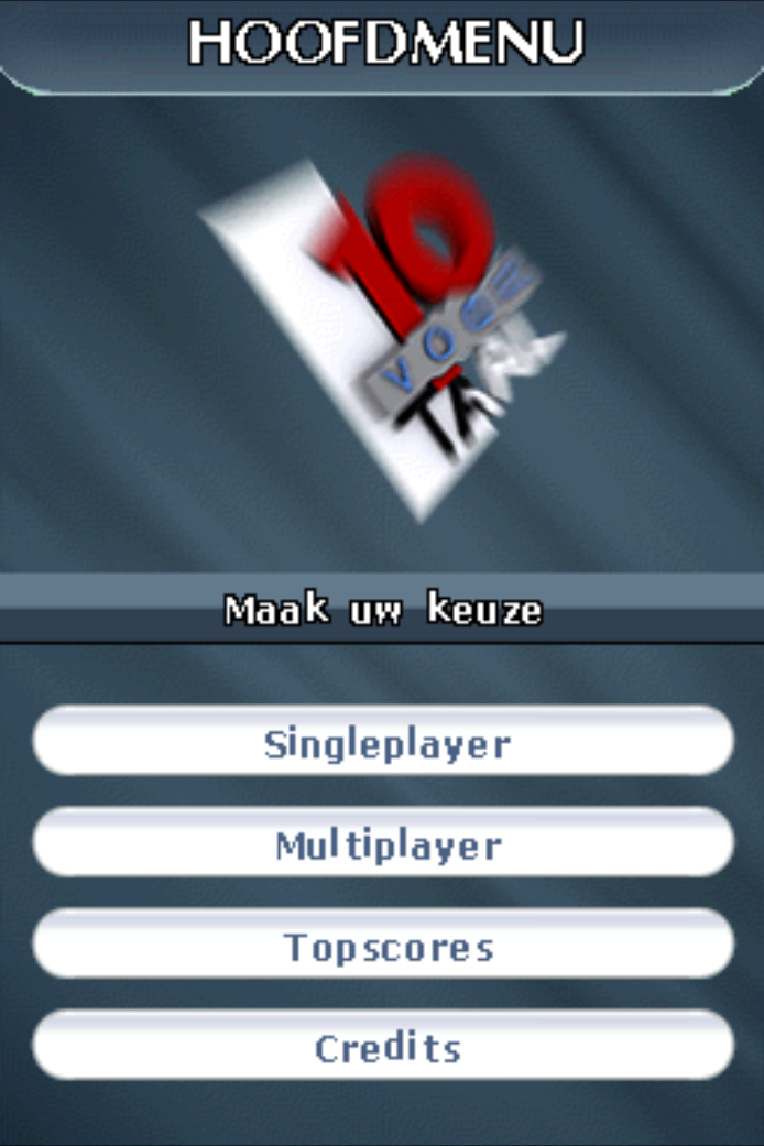 10 Voor Taal title screen for Nintendo DS