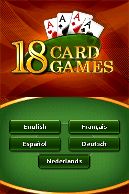 18 Card Games title screen for Nintendo DS