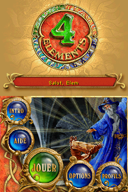 4 Elements title screen for Nintendo DS