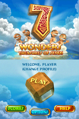 7 Wonders Treasures Of Seven title screen for Nintendo DS