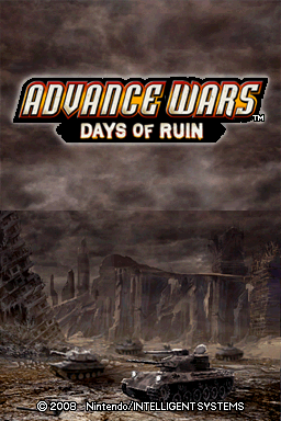 Advance Wars Days of Ruin title screen for Nintendo DS