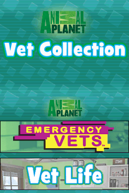 Animal Planet: Vet Collection title screen for Nintendo DS