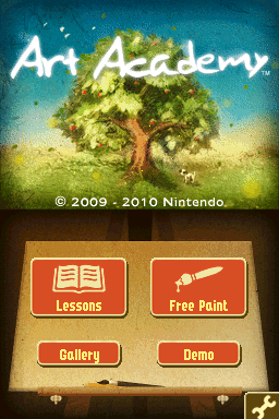 Art Academy title screen for Nintendo DS