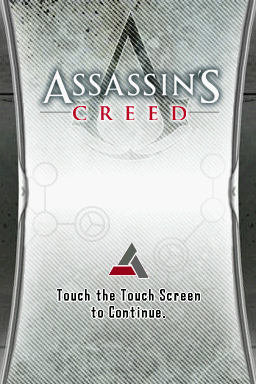 Assassins Creed Altair's Chronicles title screen for Nintendo DS