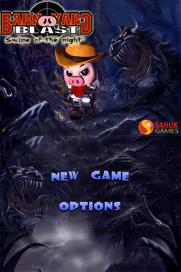 Barnyard Blast title screen for Nintendo DS