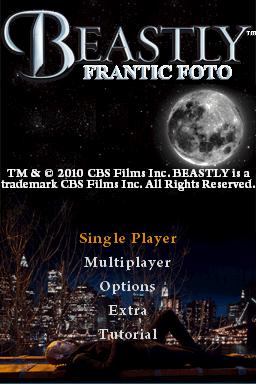 Beastly Frantic Foto title screen for Nintendo DS