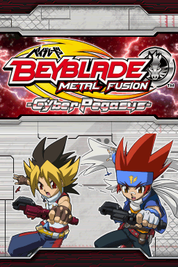 Beyblade Metal Fusion Cyber Pegasus title screen for Nintendo DS