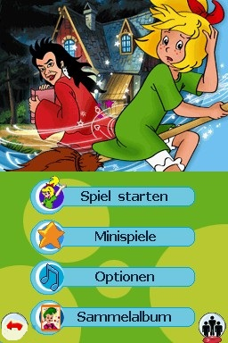 BiBi Blocksberg: Das Gestohlene Hexbuch title screen for Nintendo DS