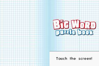 Big Word Puzzle Book title screen for Nintendo DS