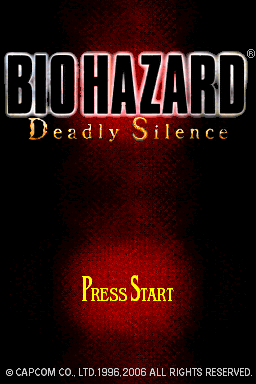 Biohazard Deadly Silence title screen for Nintendo DS