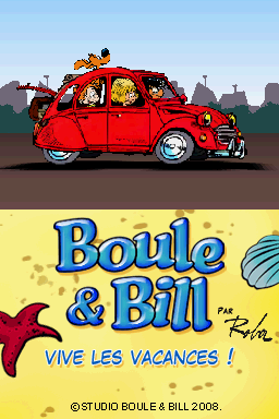 Boule & Bill: Vive Les Vacances title screen for Nintendo DS