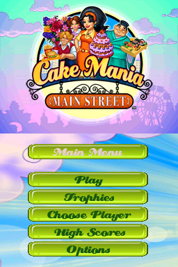 Cake Mania: Main Street title screen for Nintendo DS