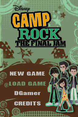 Camp Rock: The Final Jam title screen for Nintendo DS