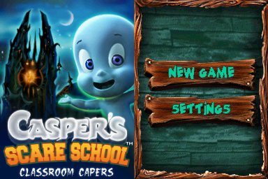 Casper's Scare School: Classroom Capers title screen for Nintendo DS