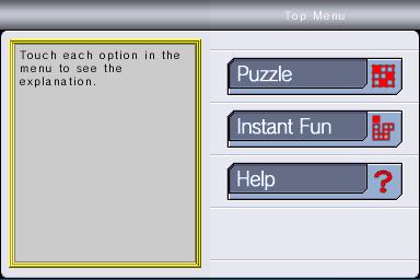 Challenge Me: Brain Puzzles title screen for Nintendo DS